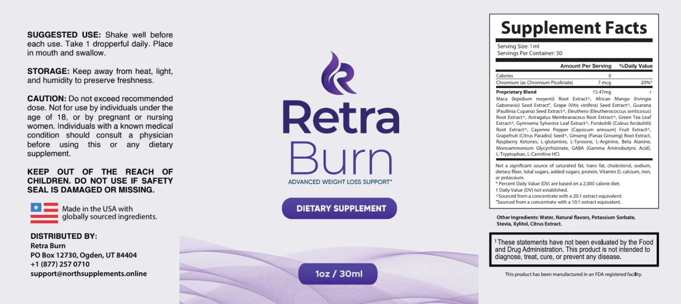 Retra Burn Pro Product Label